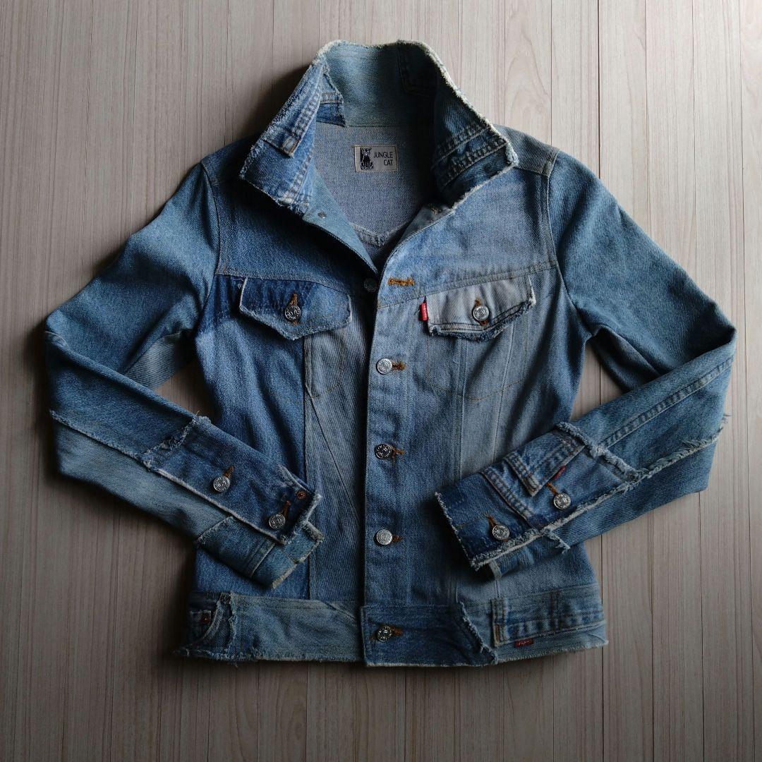 試着のみ　JUNGLE CAT リーバイス　パッチワーク　デニムジャケット　M
