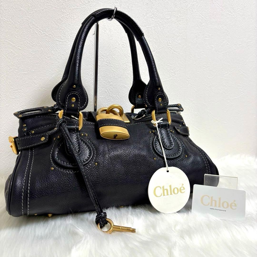 美品✨ Chloe クロエ パディントン ハンドバッグ レザー ブラック