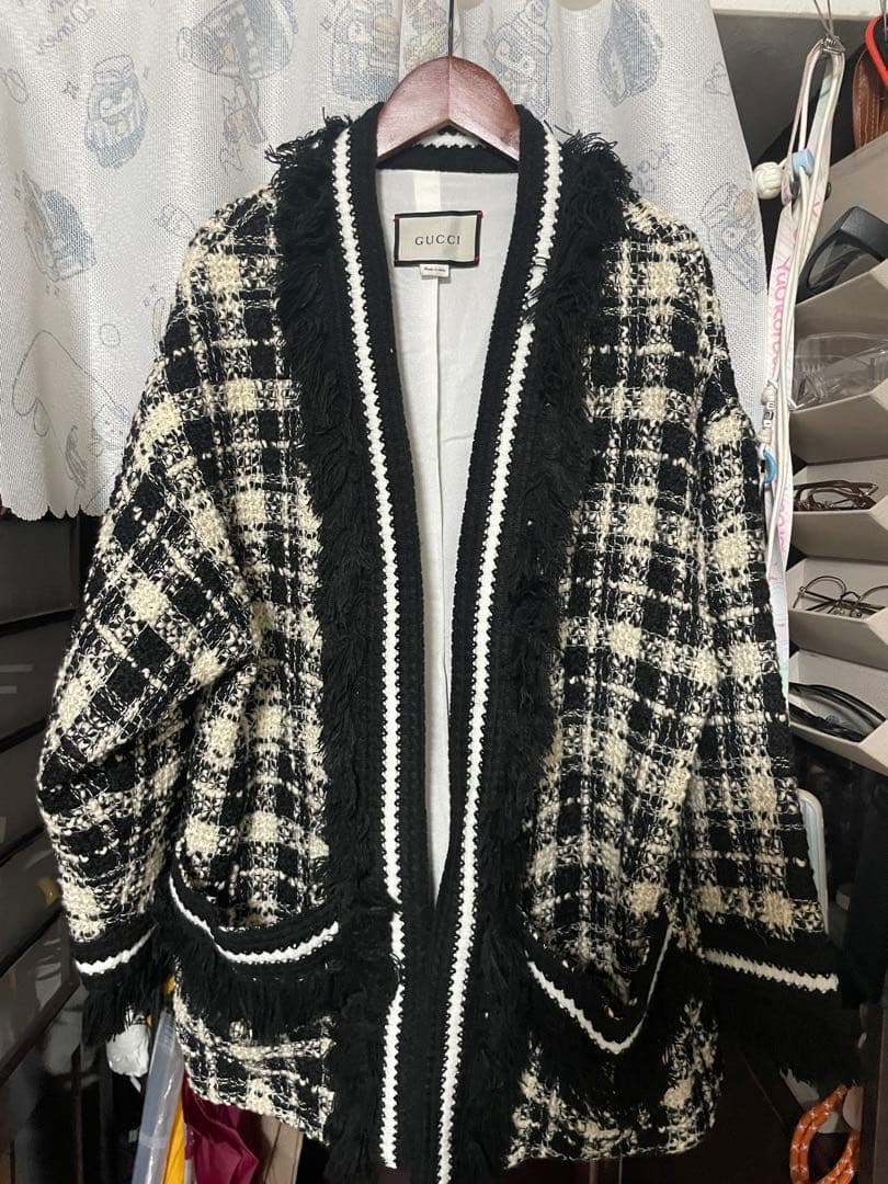 GUCCI レディース　コート　カーディガン チェック