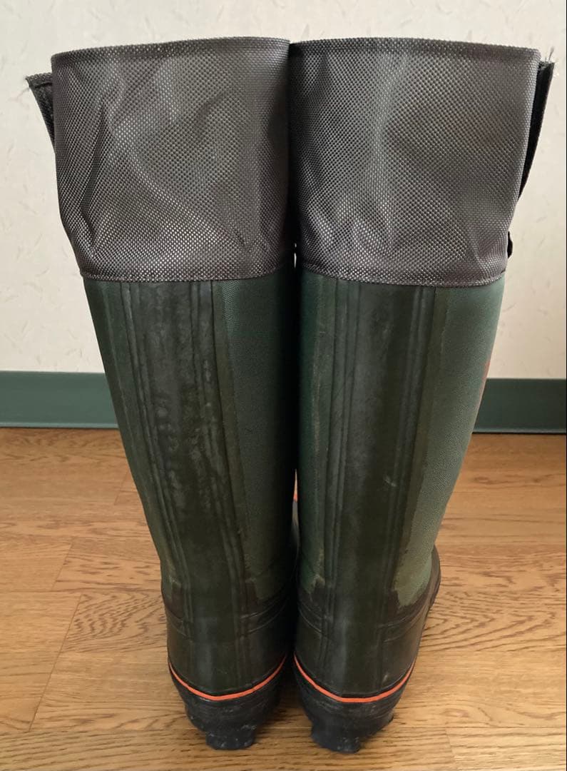 Gansho 80 ゴム長靴 緑/オレンジ