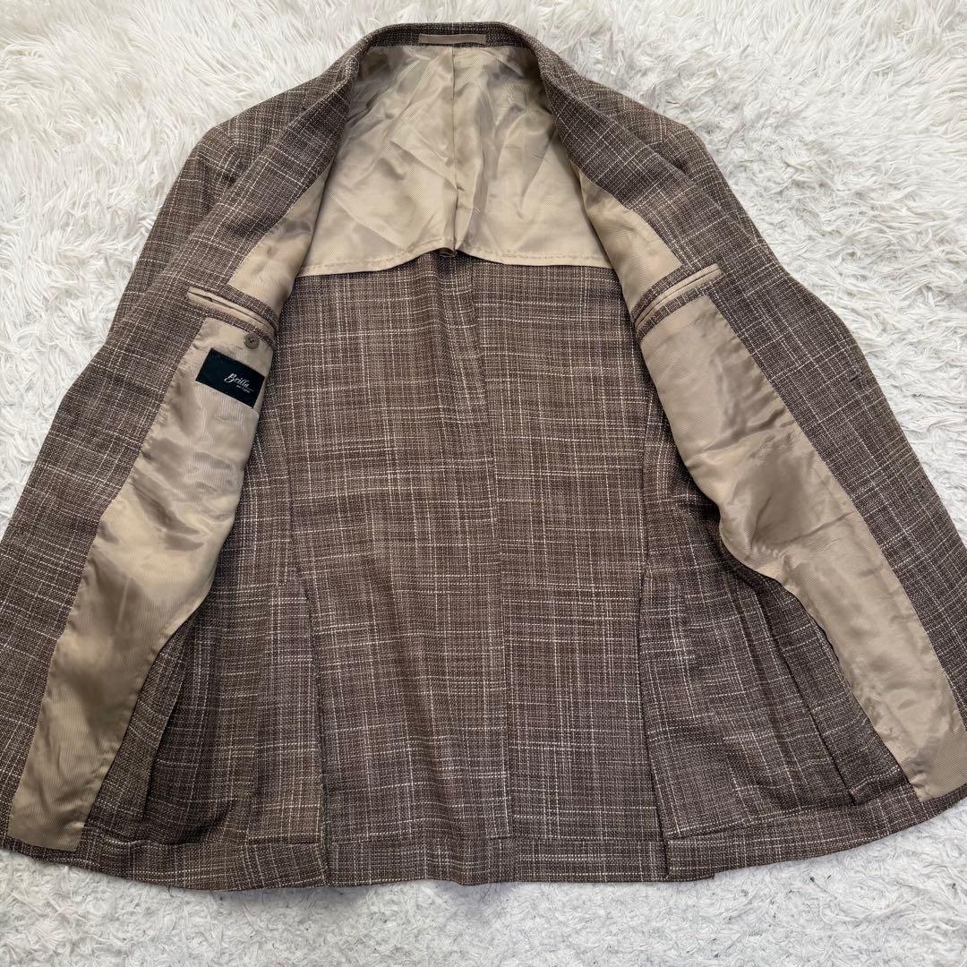 美品　ブリッラペルイルグスト　テーラードジャケット　アンコン　シルク　チェック