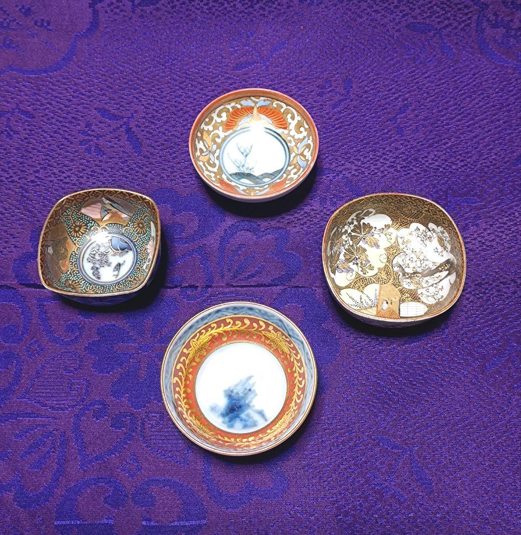 蔵出し九谷焼酒器５点セット(徳利1本、盃４個)