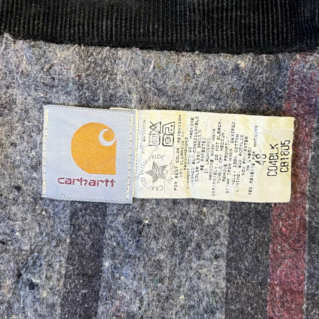 80S CARHARTT 裏地ブランケット ダックジャケット ブラック USA製