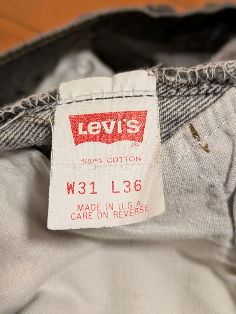 USA Levi's 501 赤文字 先染めブラックデニム W31 L36
