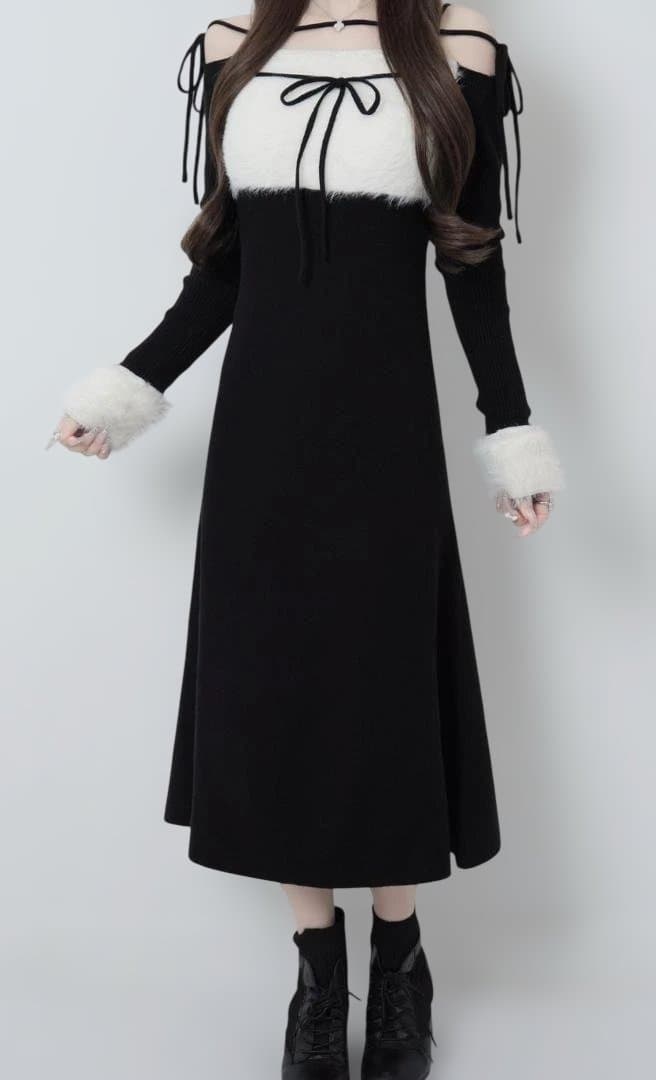 Lumignon ♥ Ribbon bust fluffy long op