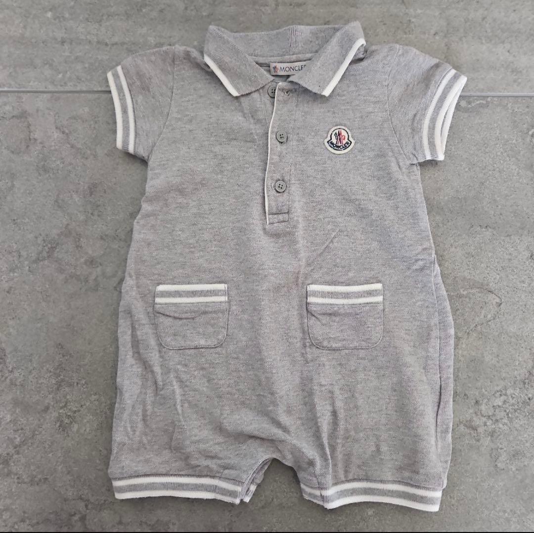 【極美品】80センチ　MONCLER グレー ロンパース 12M