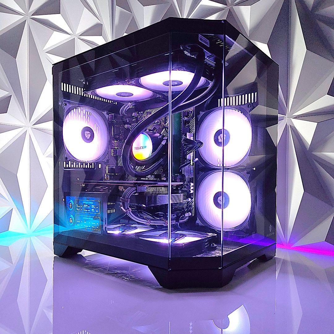 新品【ゲーミングライフを彩るPC】デスクトップパソコン／ブラック 黒／光る