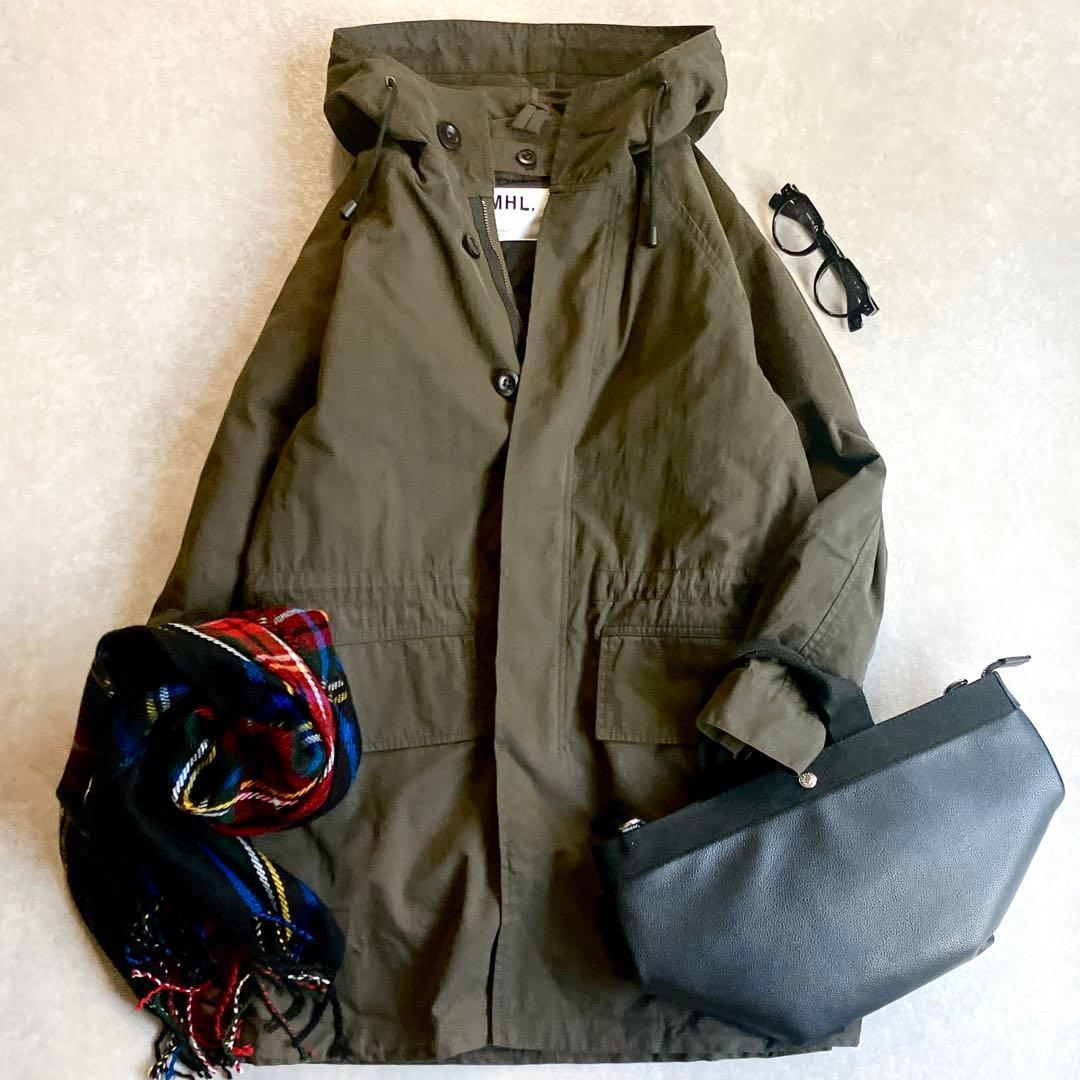 美品 MHL.キルトライナー付ブルゾン VINTAGE COTTON NYLON