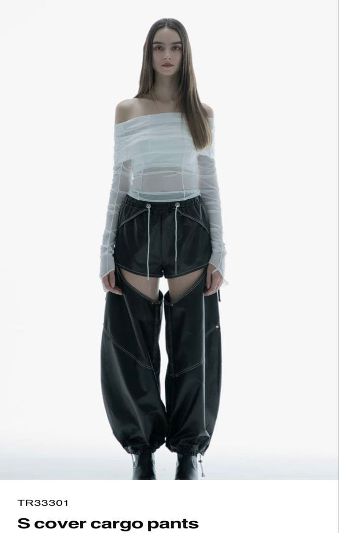 THEREDTHREAD S cover cargo pants ブラック