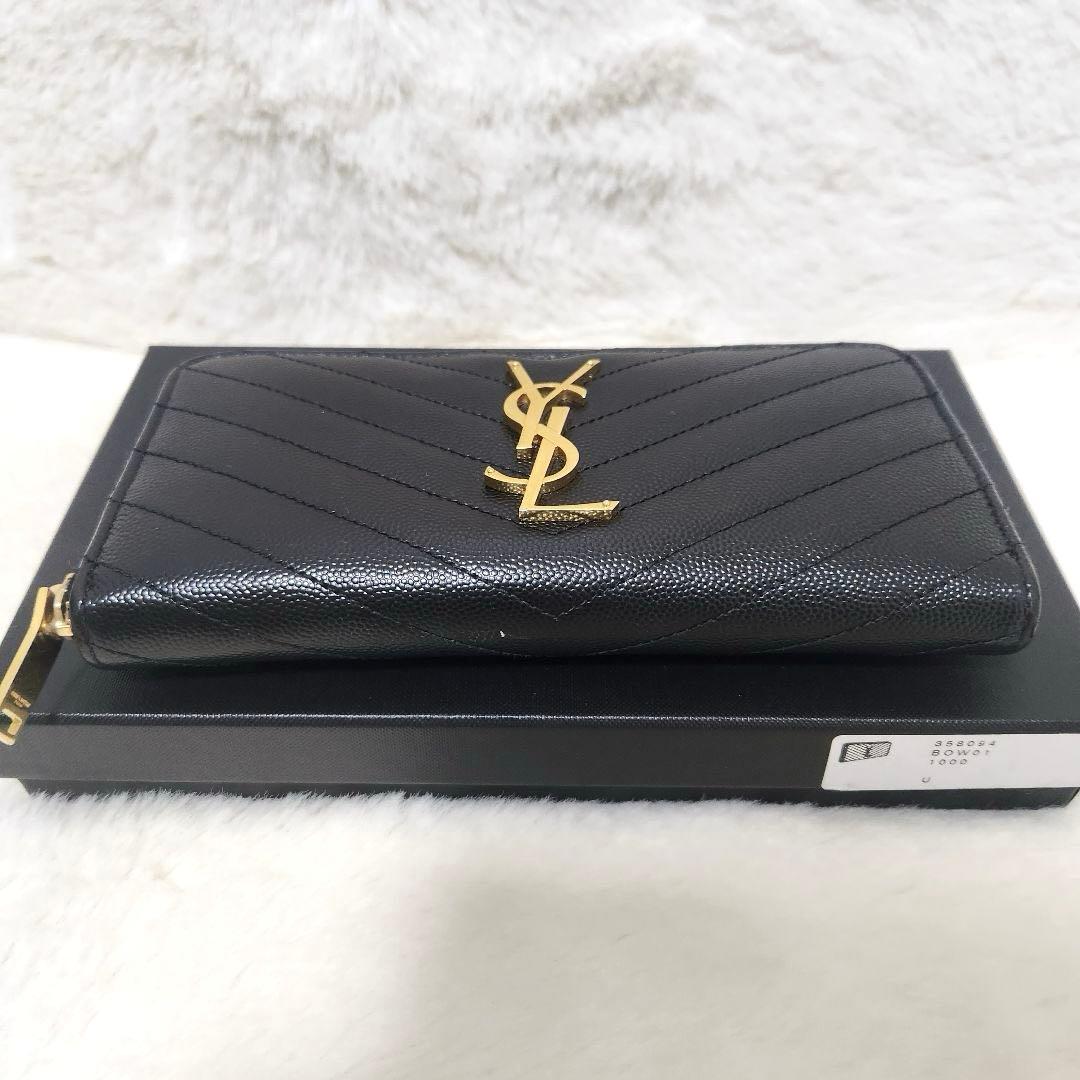 ✨極美品　付属品完備✨サンローラン　長財布　ラウンド　カサンドラ　キャビアスキン