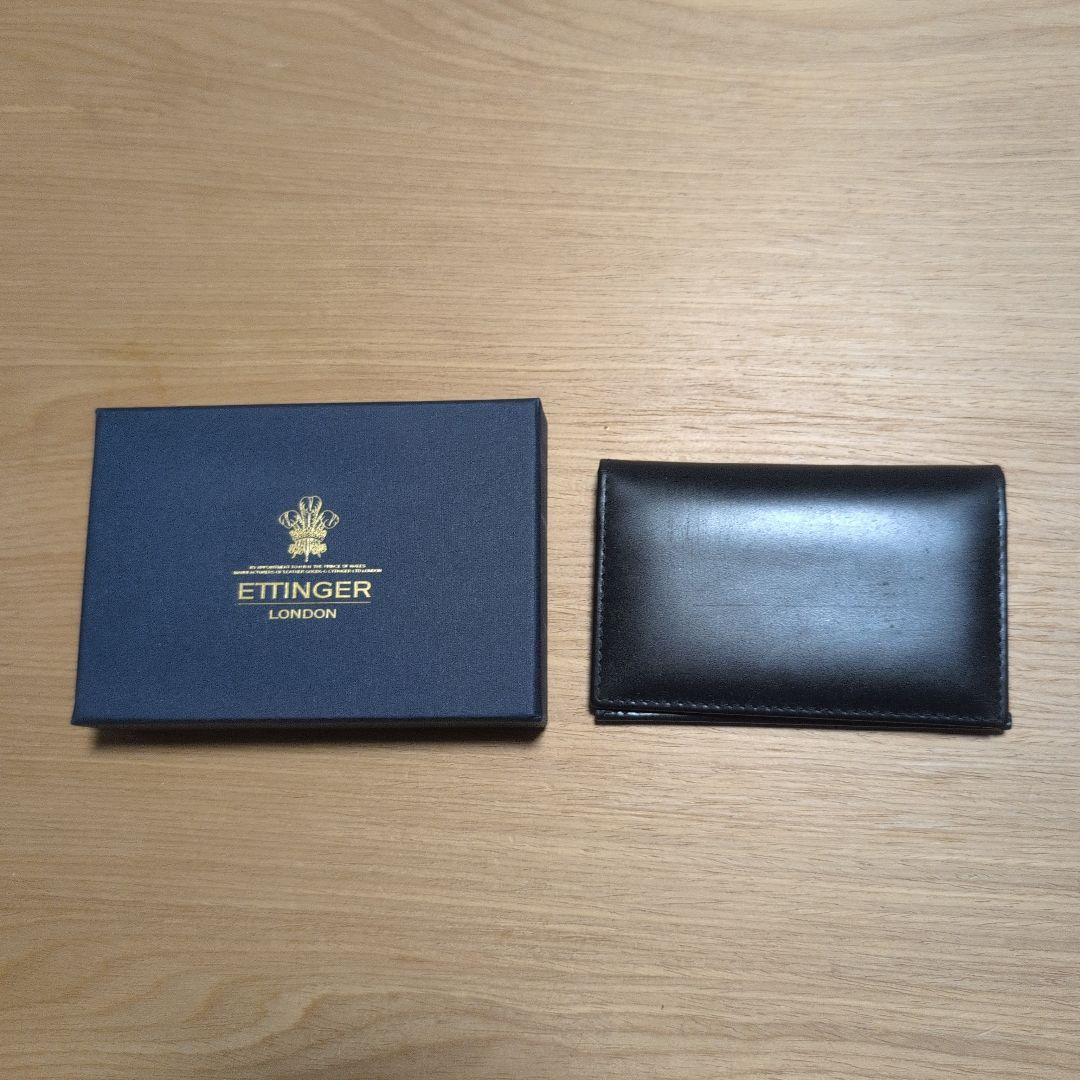 ETTINGER 名刺入れ ネイビー/イエロー ロイヤルコレクション