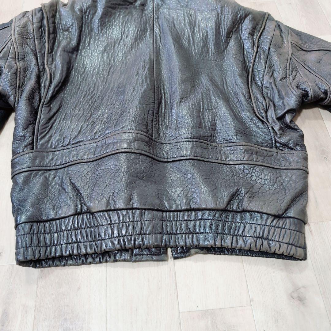 【本革】G-1 A-2 フライトジャケット 2way ボア XL　星条旗　濃茶