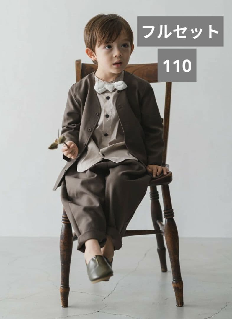 リジェール ノーカラージャケットセットアップ バンドカラーシャツ 蝶ネクタイ 靴