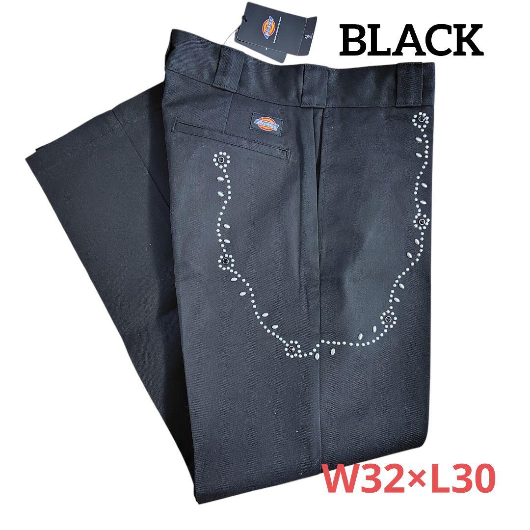 黒ディッキーズ874スタッズカスタム■W32×L30キムタク木村拓哉HTC