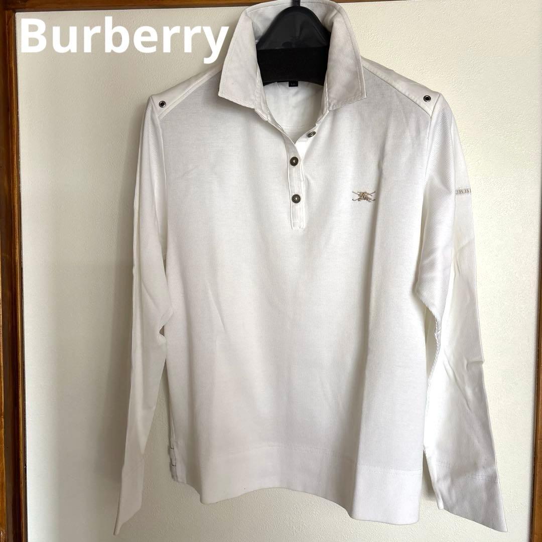 Burberryポロシャツ長袖・白・未使用品4月28日〜5月28日配送出来ません