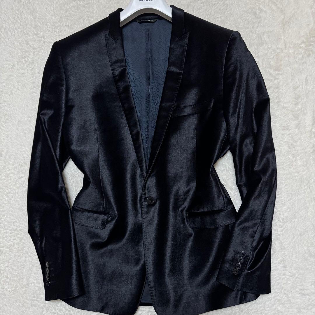 美品！XXL相当！ドルチェ&ガッバーナ ベロアジャケット タキシード GOLD