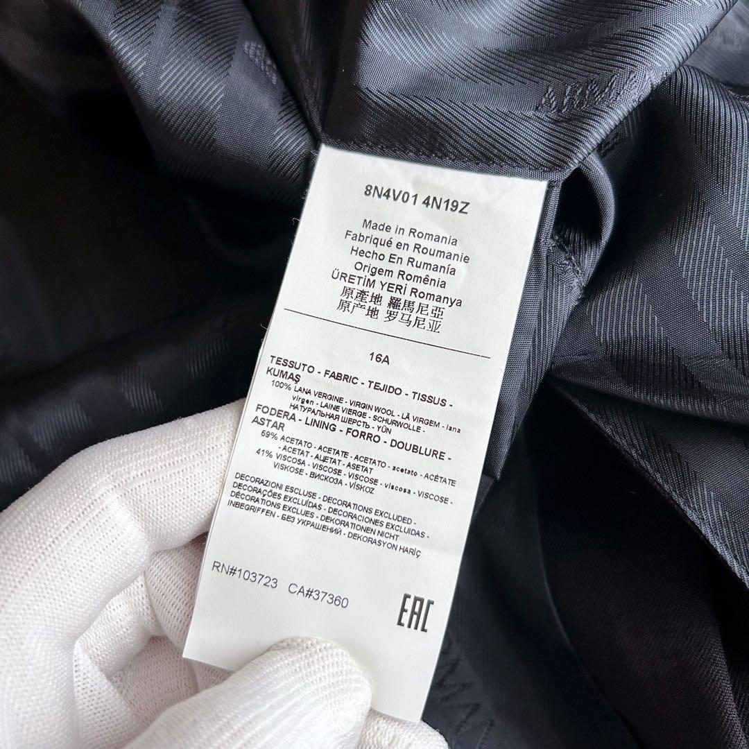 アルマーニ ジュニア　スーツセットアップ　紺　ネイビー　ロゴピンバッジ付き　美品