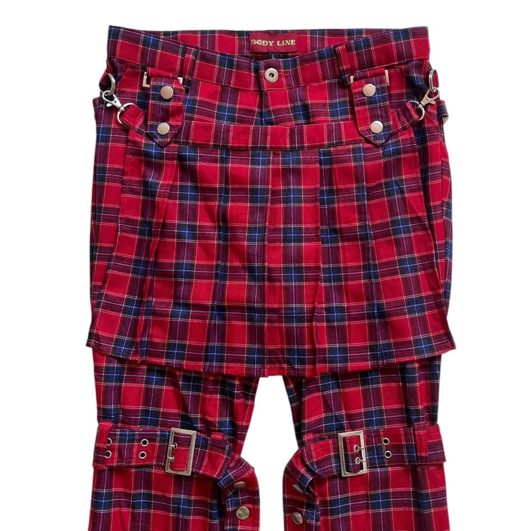 00s BODY LINE ボンテージ チェック パンツ PUNK ユニセックス