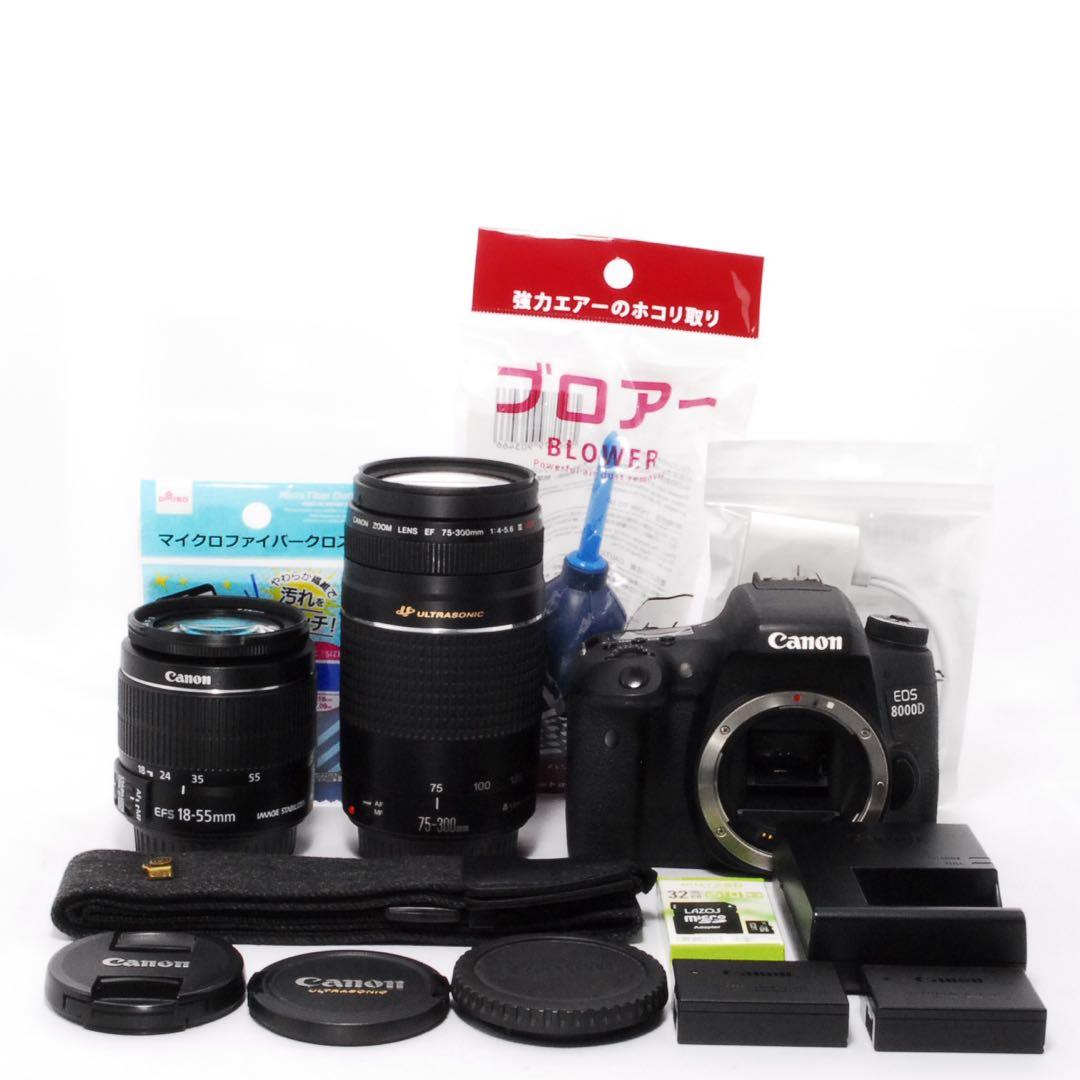 一眼レフカメラ❤️Canon EOS 8000D ダブルレンズ❤️超望遠レンズセット