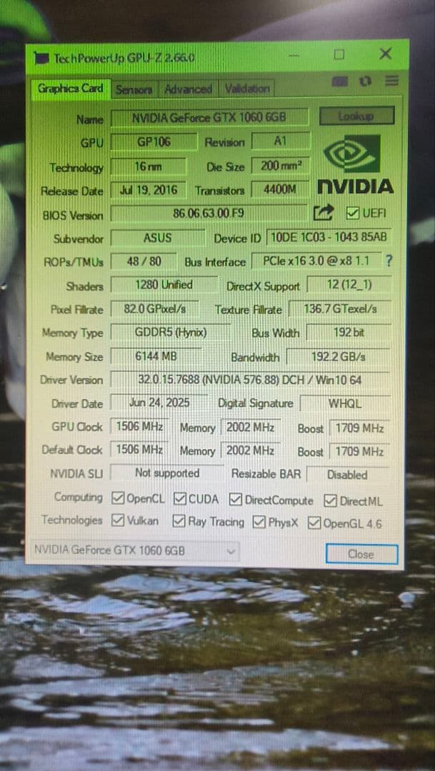 ASUS GTX 1060 6G 動作確認済み ①