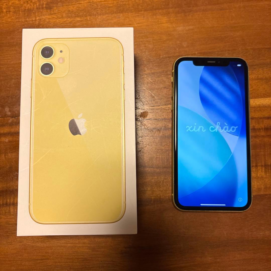 美品　Apple iPhone 11 イエロー　128gb 箱充電器あり
