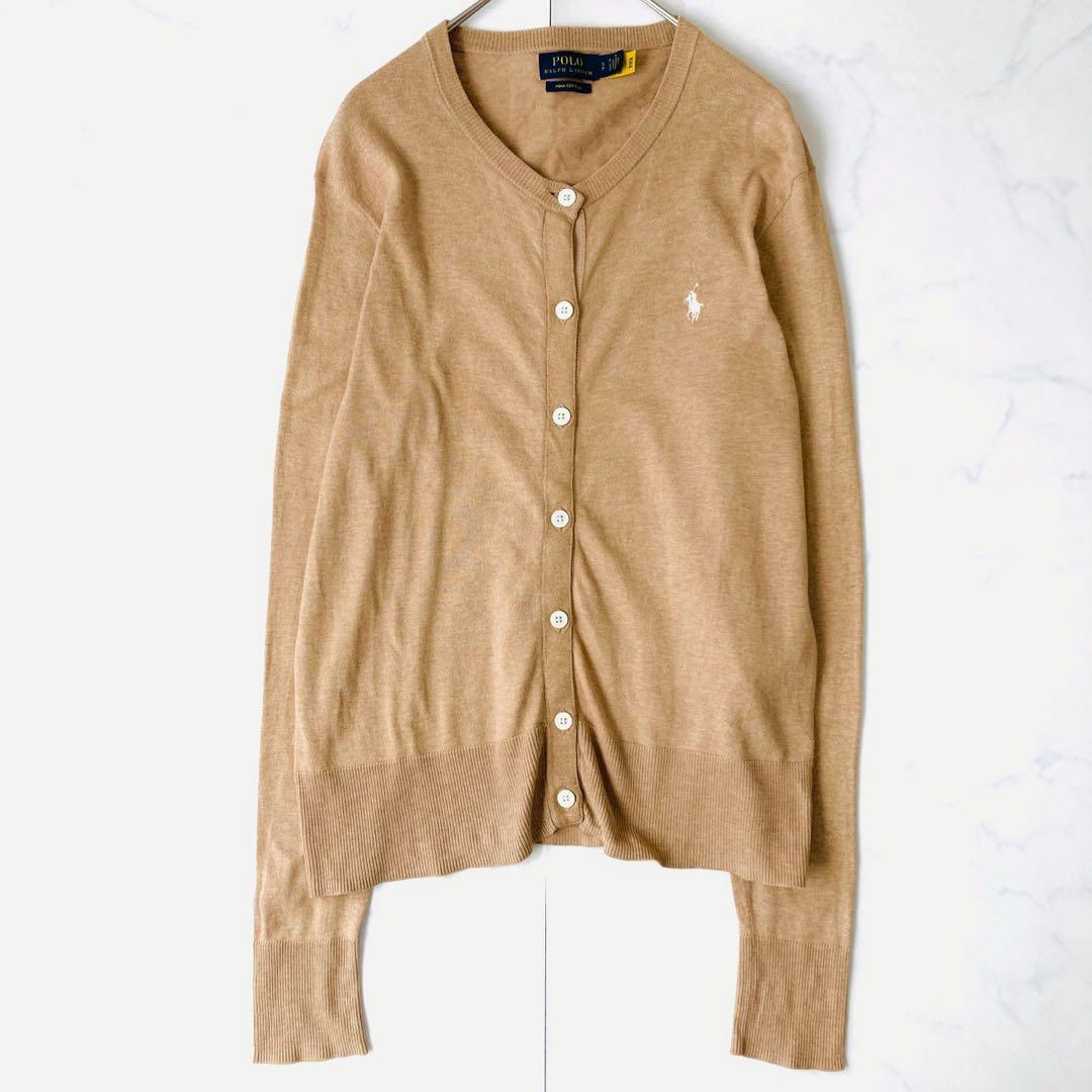 美品✨️現行QRタグ　ポロラルフローレン　Pimaコットンカーディガン　ポニー刺繍