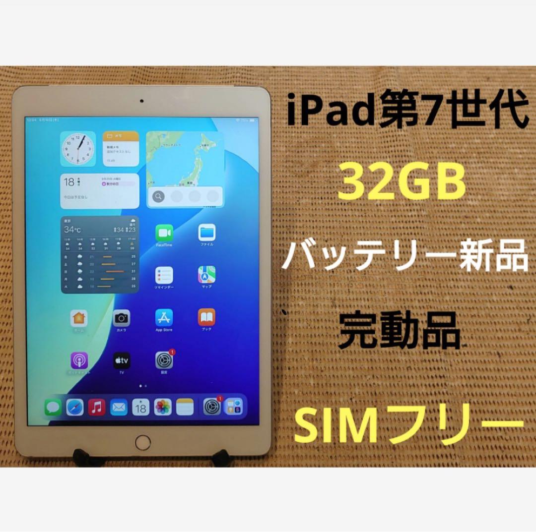 完動品SIMフリーiPad第7世代(A2198)本体32GB送料込D59AF