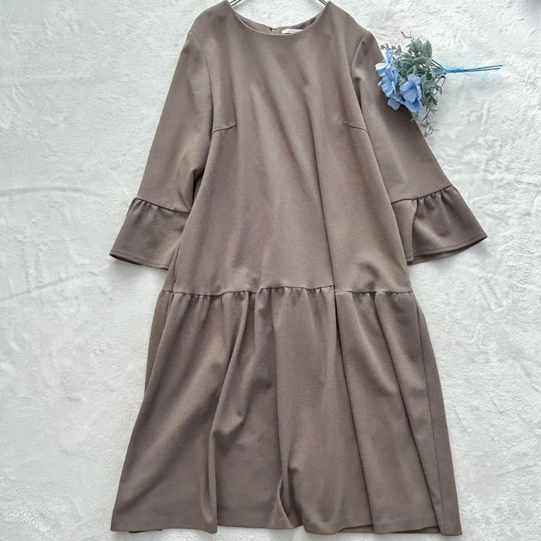 【美品】ローズティアラ　バックリボンフリルワンピース　大きいサイズ　46 洗える