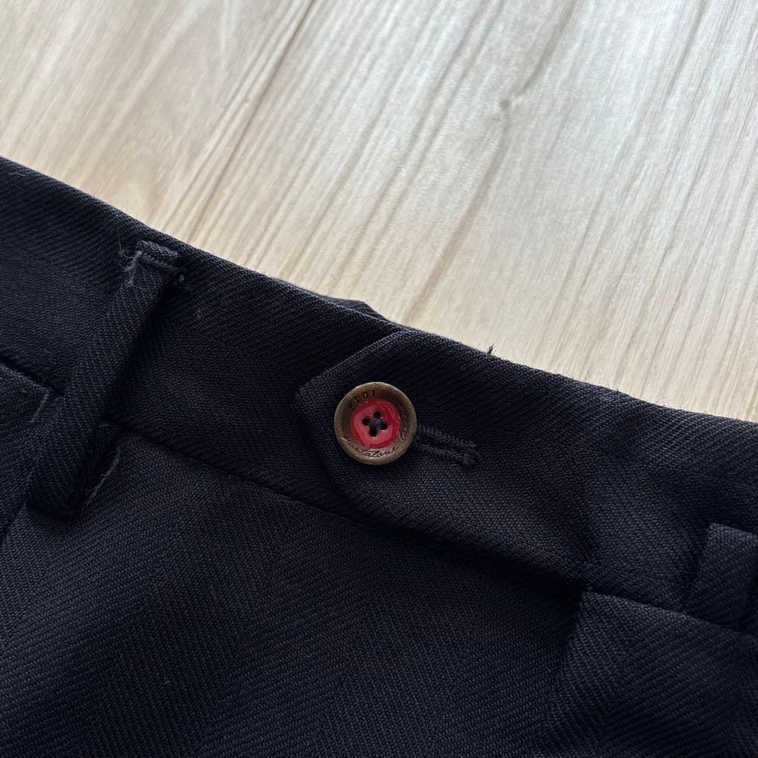 【美品】PT TORINO スラックス ネイビー 48 L ヘリンボーン 春秋冬