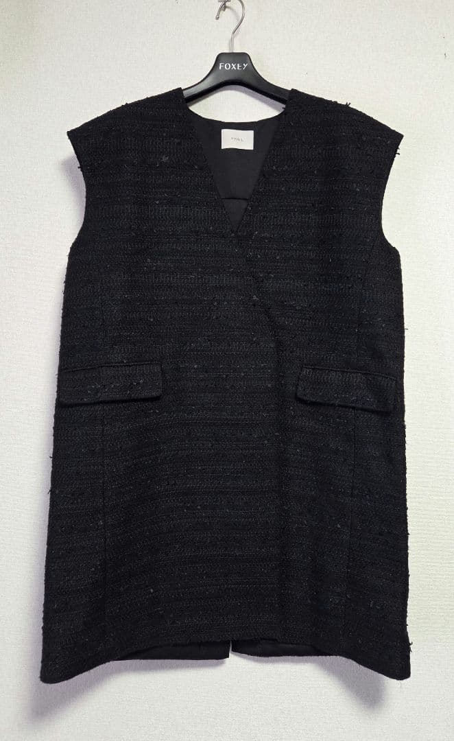 LE PHIL ミックスツィードノースリーブジャケット