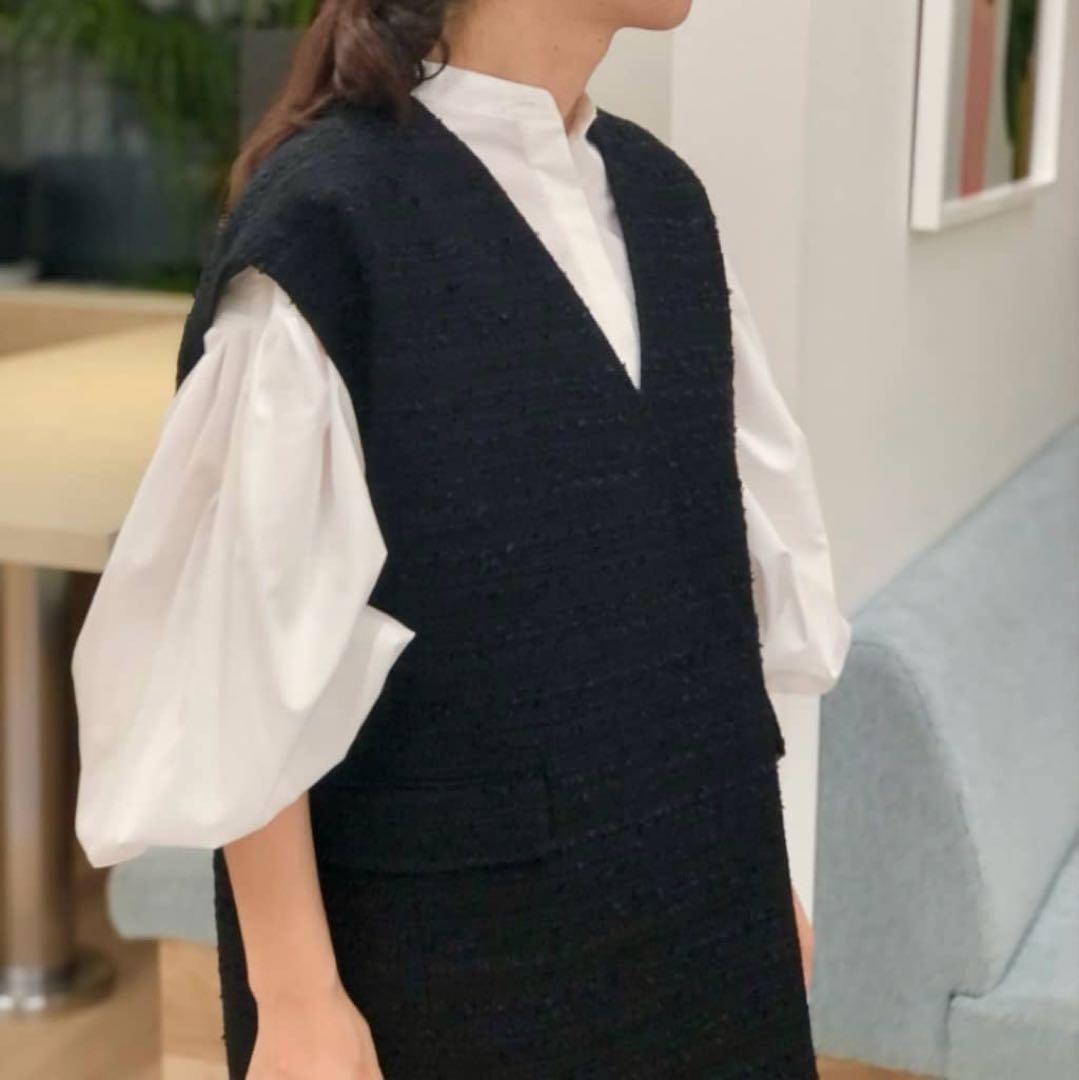 LE PHIL ミックスツィードノースリーブジャケット