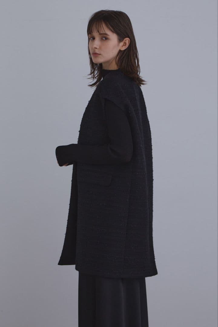 LE PHIL ミックスツィードノースリーブジャケット