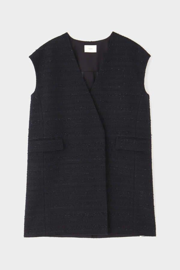 LE PHIL ミックスツィードノースリーブジャケット