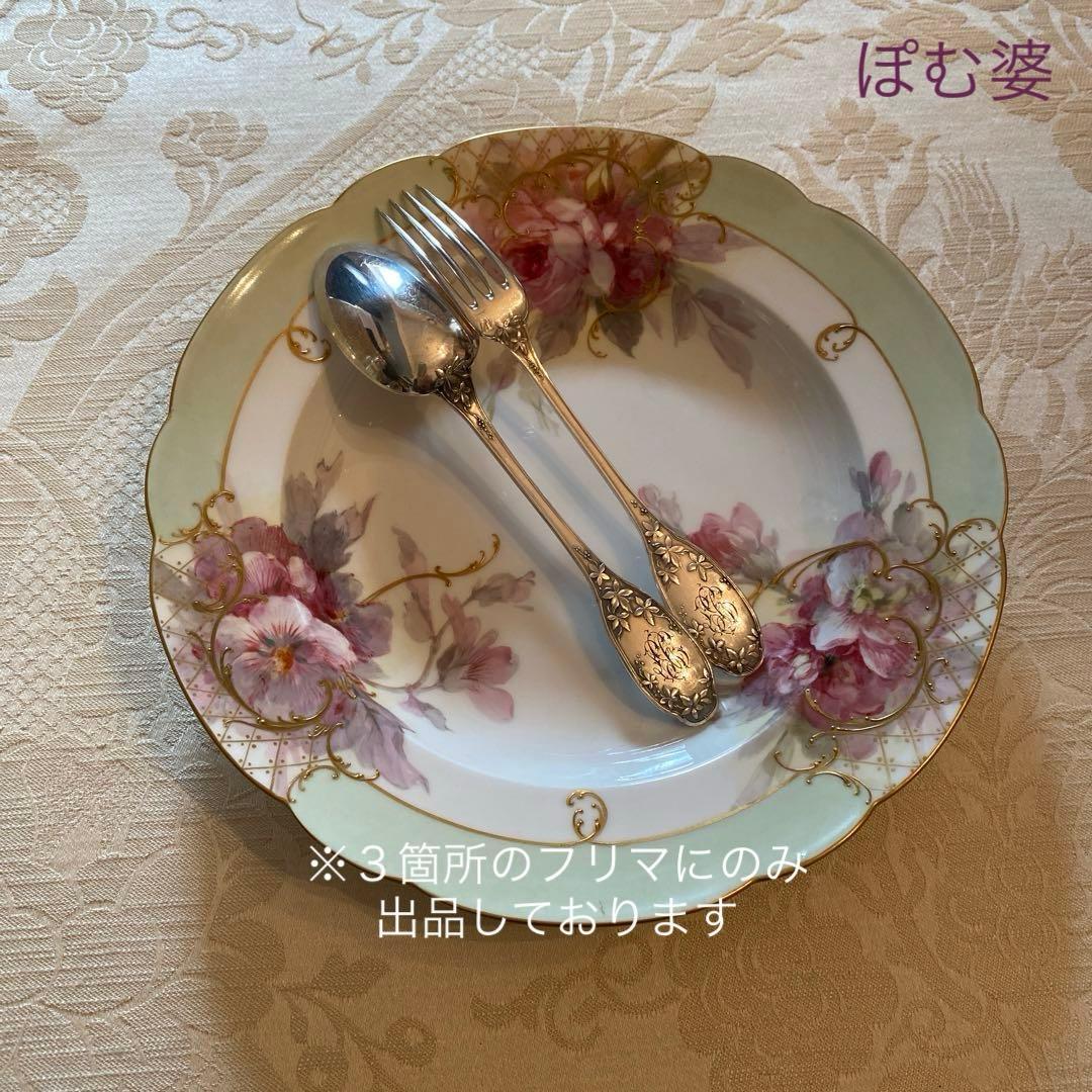 【フランス／E.Lefebvre】純銀／デザートフォーク＆スプーン