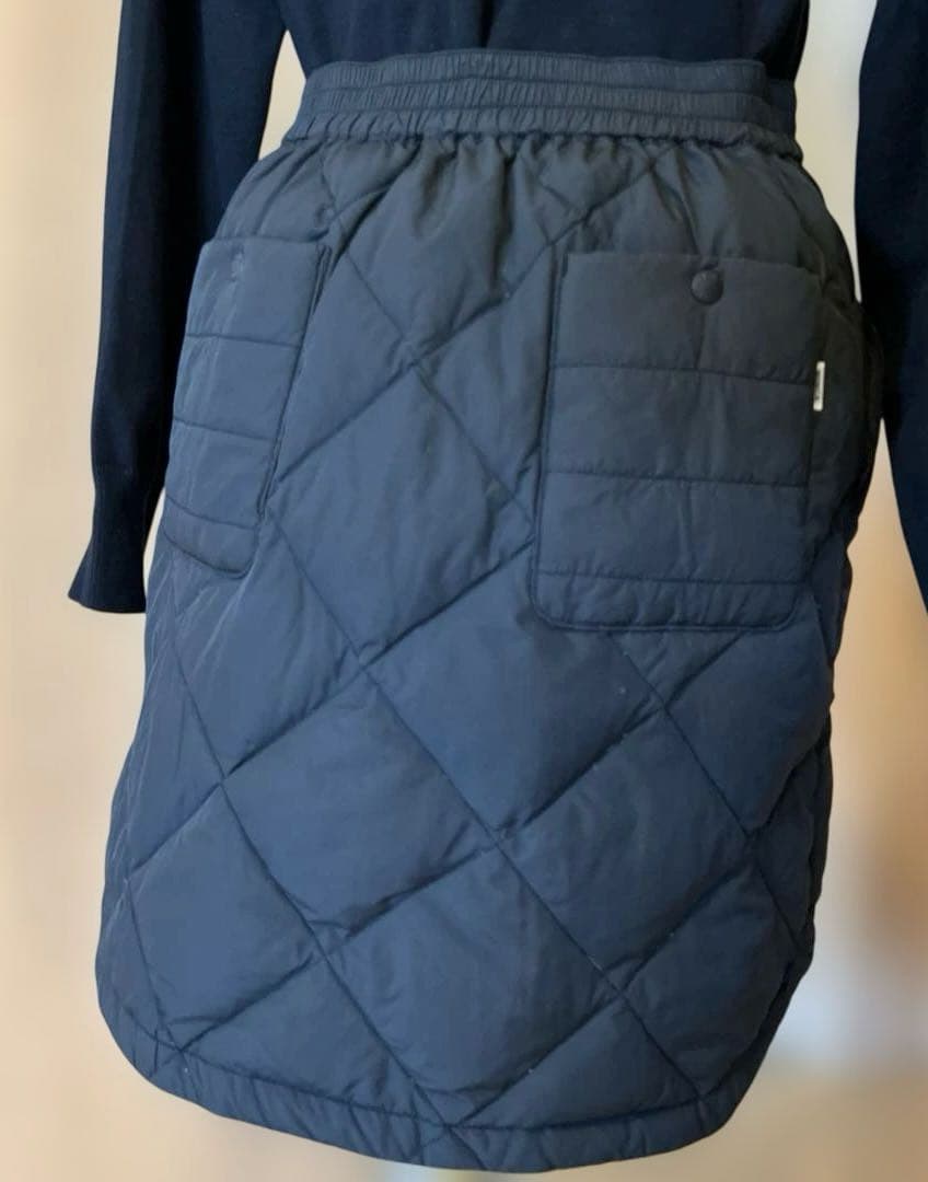 【美品】NANGA ナンガ／ダウンキルティングスカート 黒 ポケット付《防寒具》