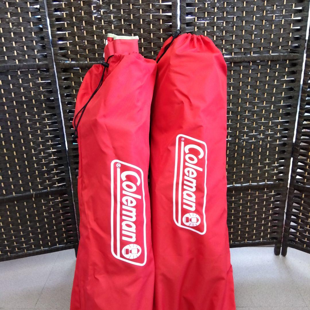 《Colemanコンパクトクッションチェア》レッド×ブラック2脚セット