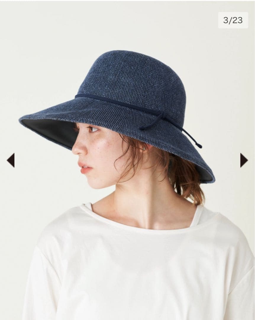 サンバリア100 ネイビー リネン　サーモハット