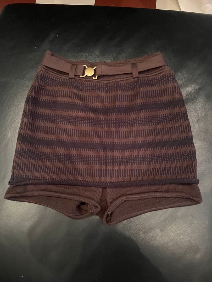 FUMIKA UCHIDA ブラウン ストライプ ショートパンツ