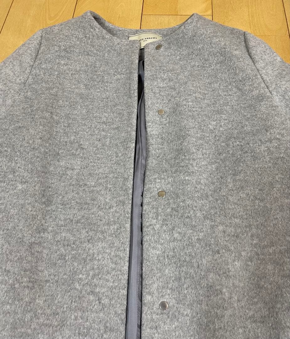 【値下げ】UNITED ARROWS ノーカラーベルスリーブコート　38サイズ