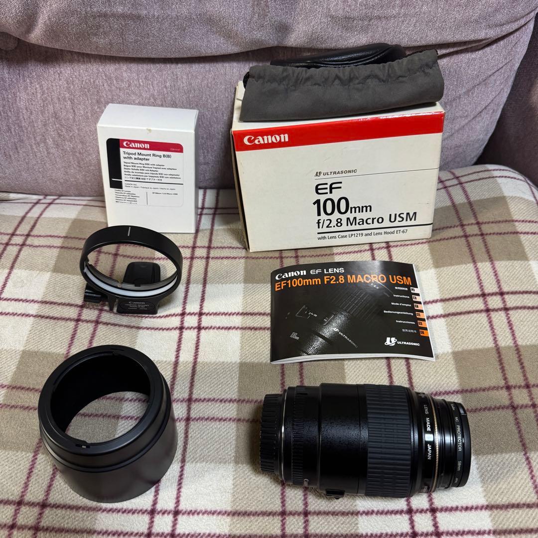 【完動品】Canon EF 100mm F2.8 MACRO USM 三脚座付き