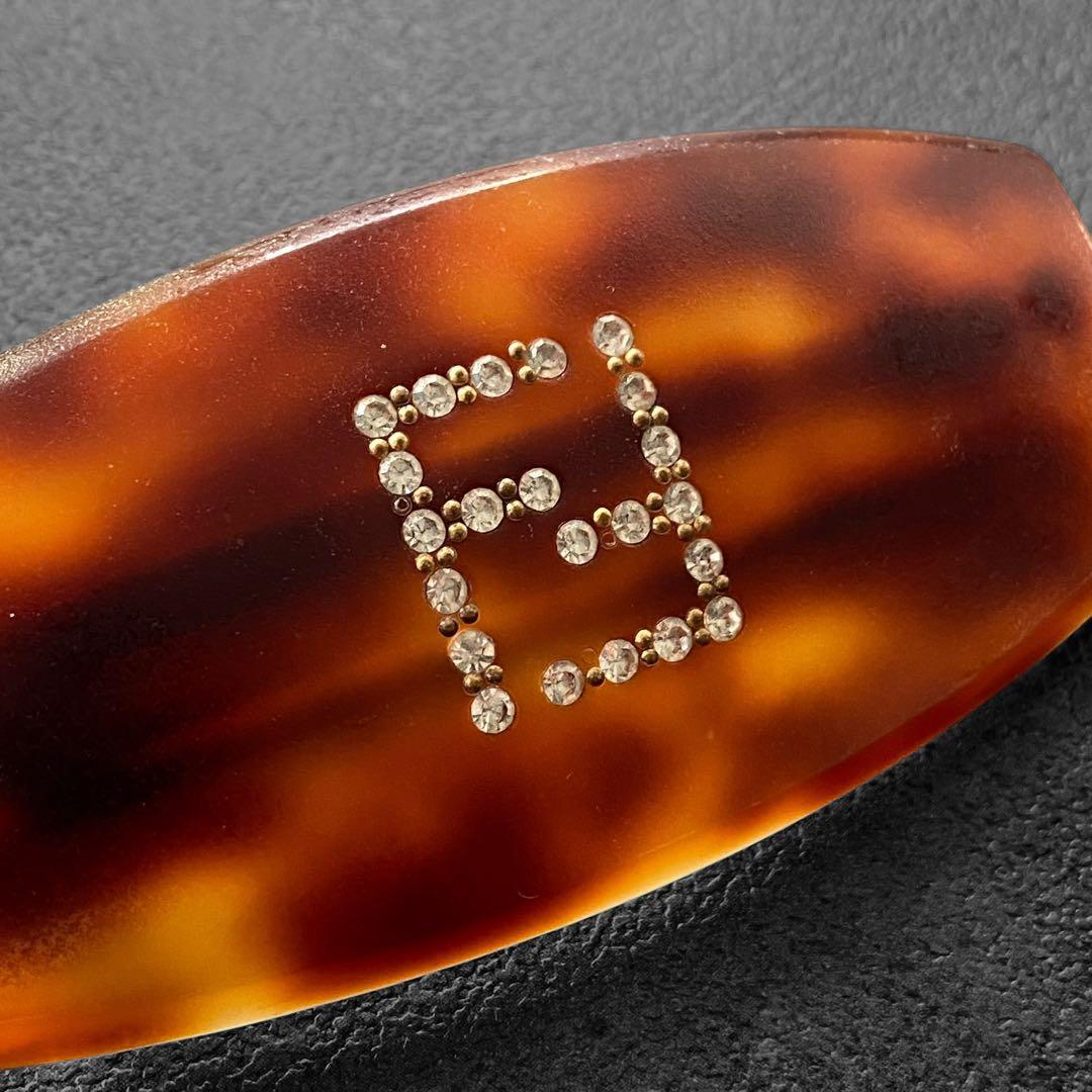 FENDI Logo Rhinestone barretta ロゴ　バレッタ