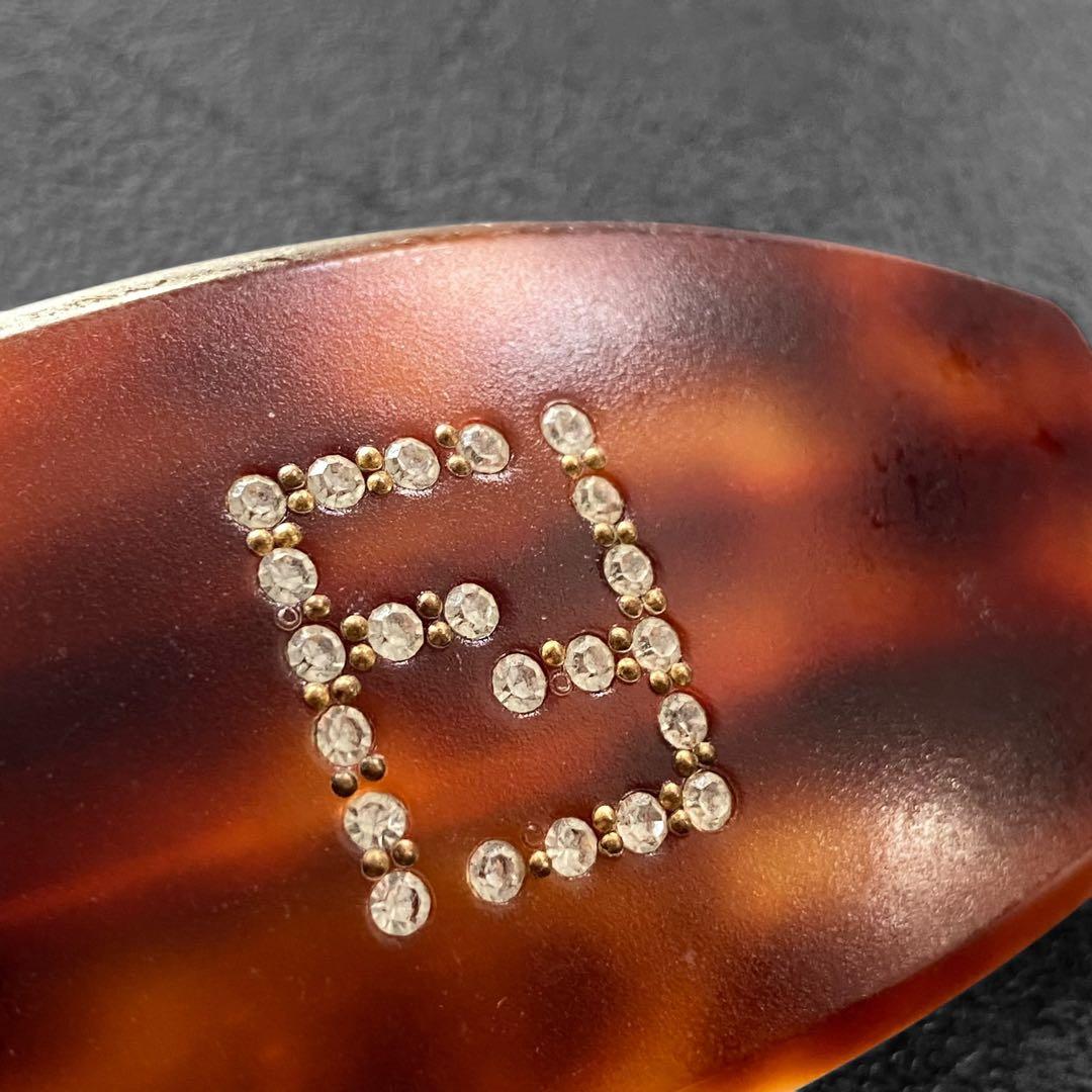 FENDI Logo Rhinestone barretta ロゴ　バレッタ