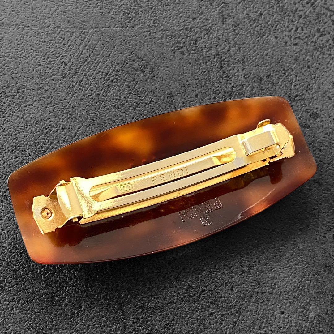 FENDI Logo Rhinestone barretta ロゴ　バレッタ