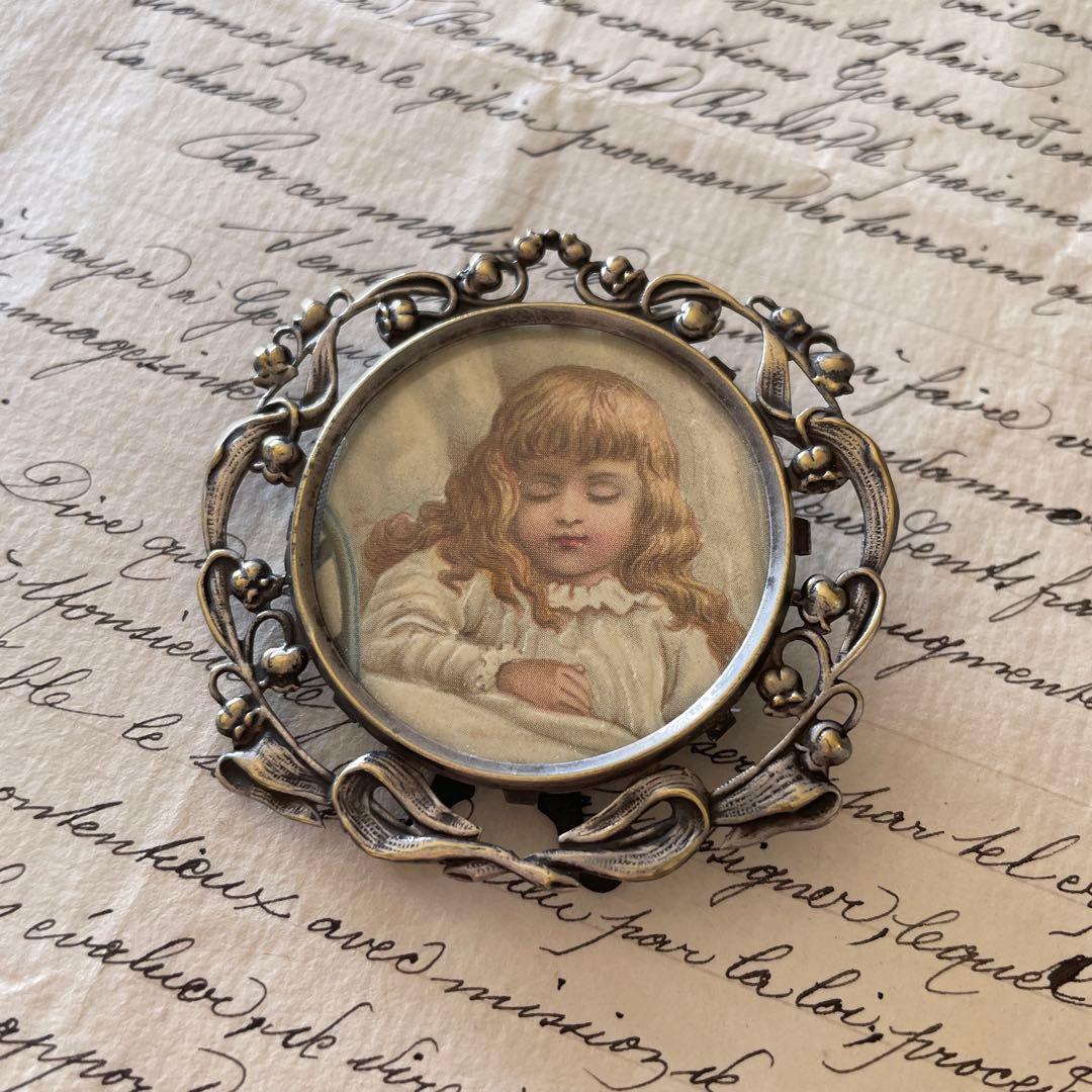 フランスアンティーク　純銀　スズランミニフレーム　1900年代