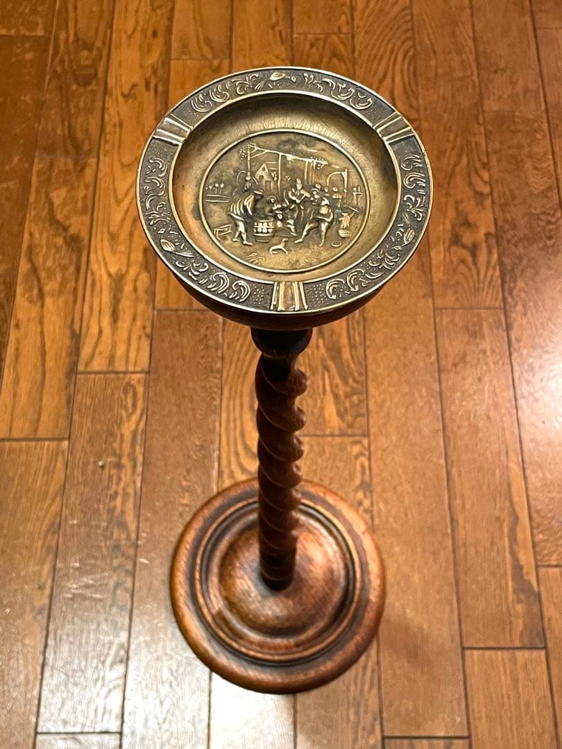 木製アッシュトレイスタンド 英国 アンティーク家具　スモーカーズスタンド　灰皿②