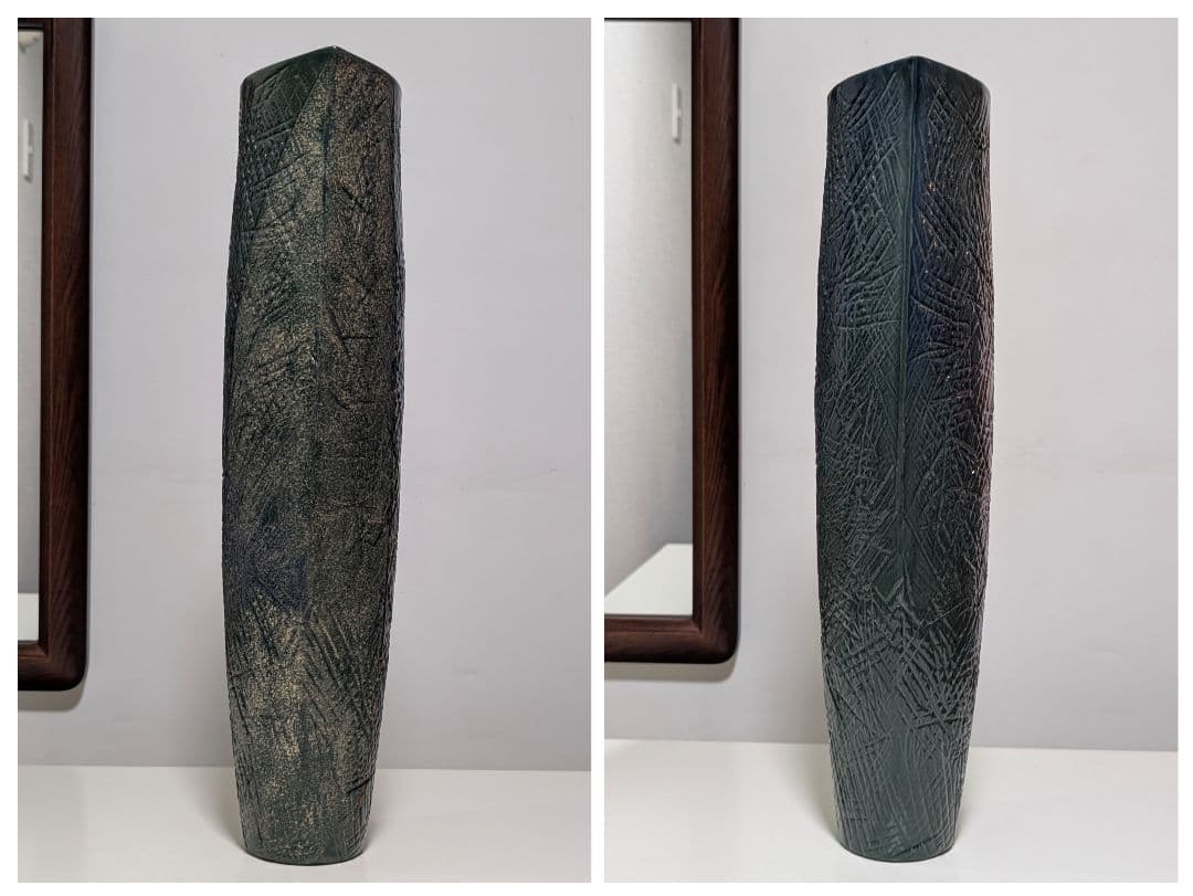 清水焼 泥花作 花器 池坊好み 陶器 フラワーベース 美品