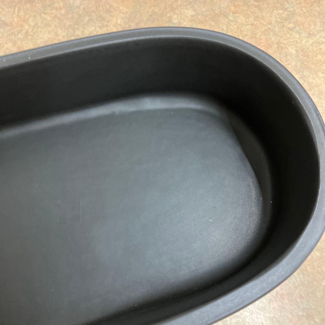 信楽焼楕円形花器水盤黒