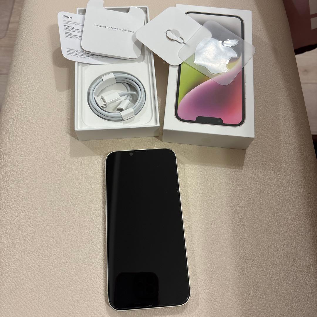 Apple iPhone 14 本体 ホワイト⭐︎箱シールケーブル付き⭐︎美品
