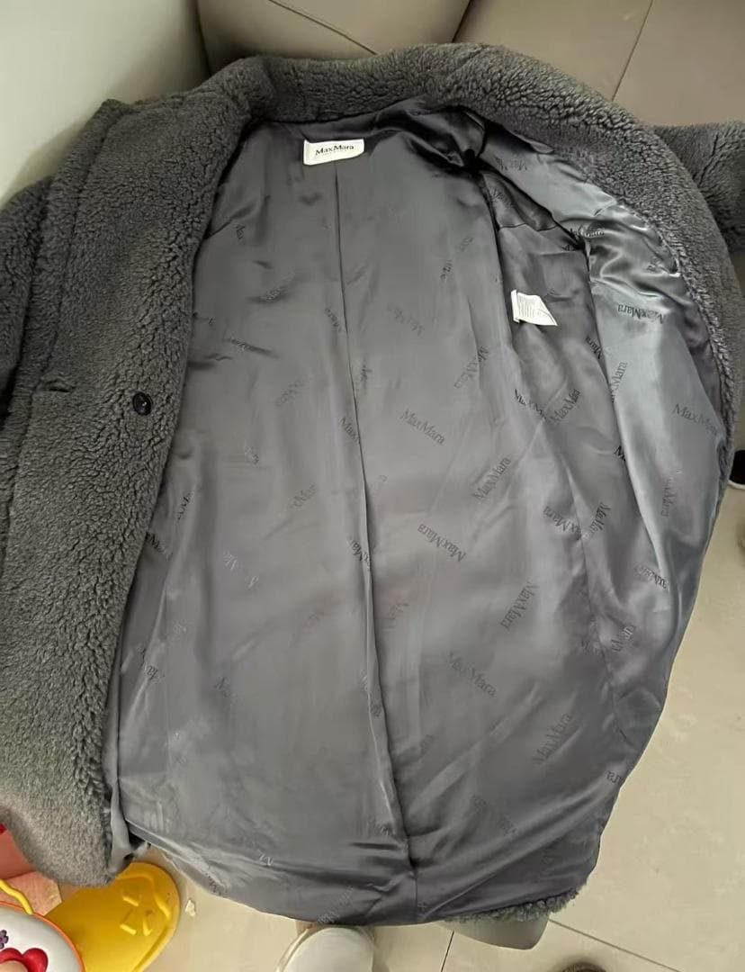 Max Mara グレー ファー ロングコート