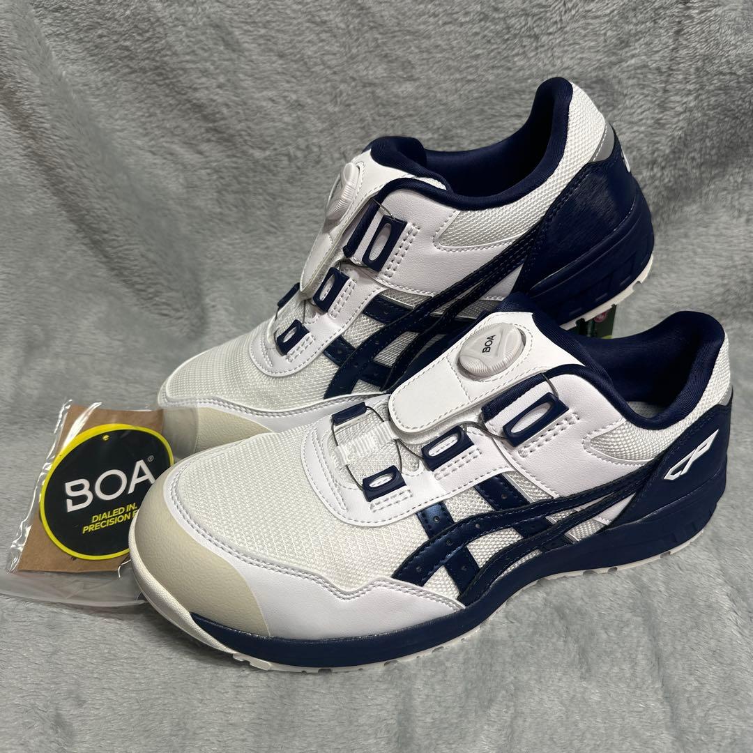 asics CF BOAシステム安全靴 ホワイト/ネイビー